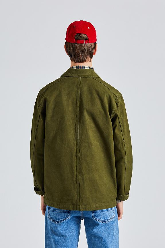 Drakes Duck Cotton Canvas Chore Olive-1